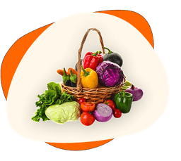 A basket of fresh groceries